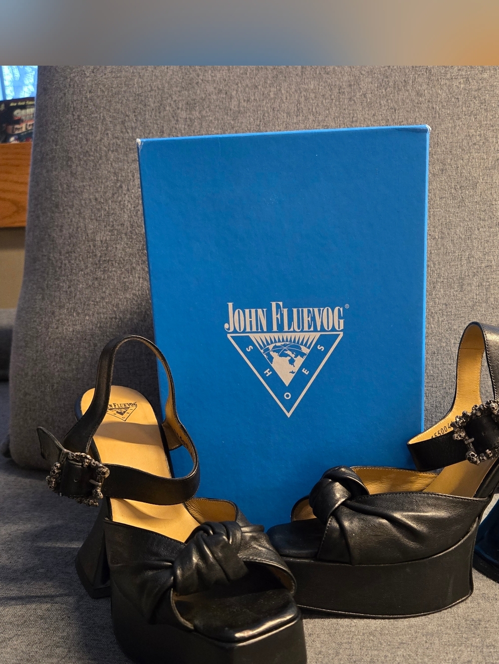 John Fluevog x Anna Sui Deee Munsters Black Platform Heels Sculptural Size 9 - Picture 2 of 9